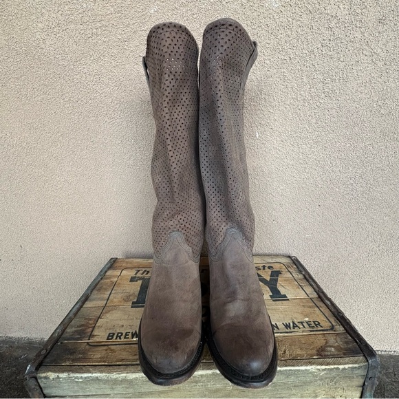 Corral Perforated Leather Riding Boot - Picture 4 of 12